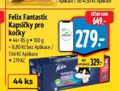 Felix Fantastic Kapsičky pro kočky 44x 85 g 