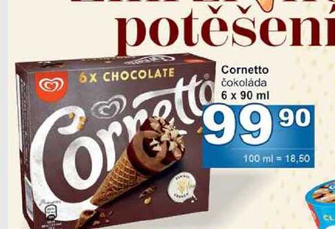 Cornetto čokoláda 6 x 90 ml 