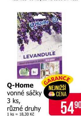 Q-Home vonné sáčky 3 ks, různé druhy 