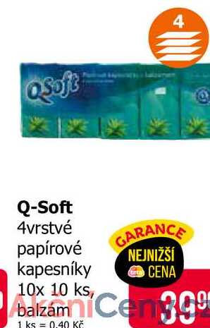 Q-Soft 4vrstvé papírové kapesníky 10x 10 ks