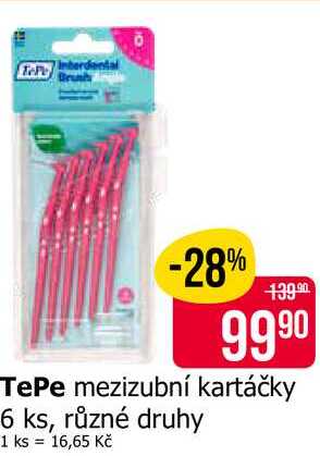TePe mezizubní kartáčky 6 ks, různé druhy 
