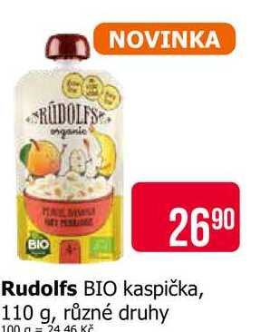 Rudolfs BIO kaspička, 110 g, různé druhy