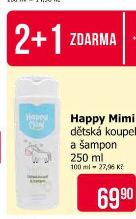 Happy Mimi dětská koupel a šampon 250 ml
