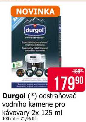 Durgol odstraňovač vodního kamene pro kávovary 2x 125 ml