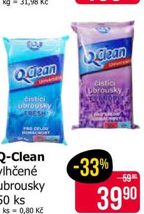 Q-Clean vlhčené ubrousky 50 ks