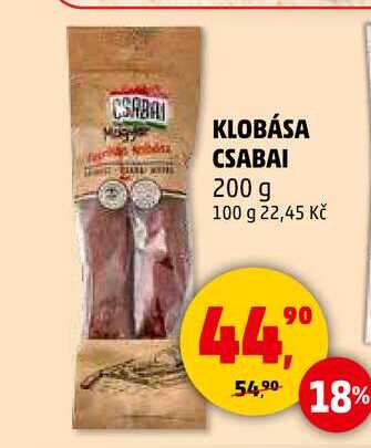 KLOBÁSA CSABAI, 200 g 