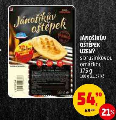 JÁNOŠÍKŮV OŠTĚPEK UZENÝ s brusinkovou omáčkou, 175 g 