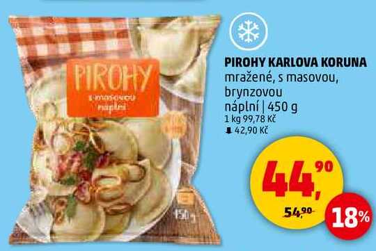 PIROHY KARLOVA KORUNA mražené, s brynzovou náplní, 450 g 