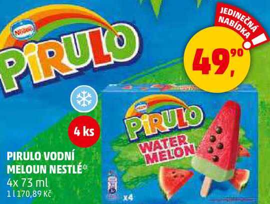 PIRULO VODNÍ MELOUN NESTLÉ, 4x 73 ml 