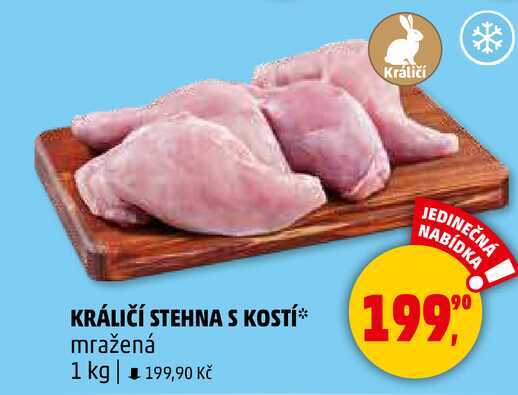 KRÁLIČÍ STEHNA S KOSTÍ mražená, 1 kg  