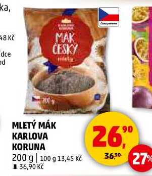 MLETÝ MÁK KARLOVA KORUNA, 200 g  