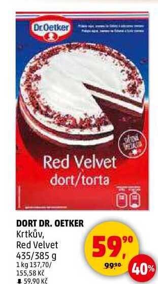 DORT DR. OETKER Krtkův, Red Velvet, 435/385 g 