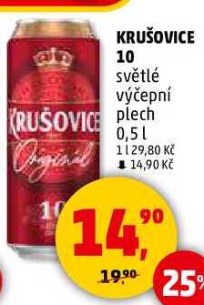 KRUŠOVICE 10 světlé výčepní, 0,5 l 