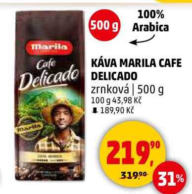 KÁVA MARILA CAFE DELICADO zrnková, 500 g