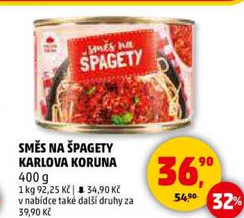 SMĚS NA ŠPAGETY KARLOVA KORUNA, 400 g 