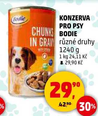 KONZERVA PRO PSY BODIE různé druhy, 1240 g 
