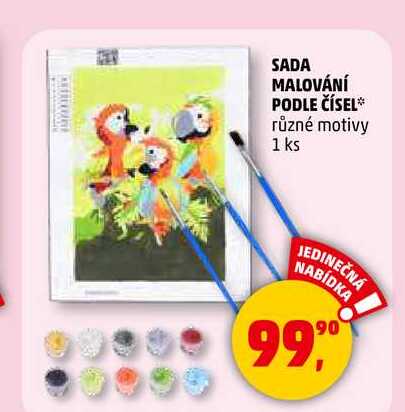 SADA MALOVÁNÍ PODLE ČÍSEL různé motivy, 1 ks  