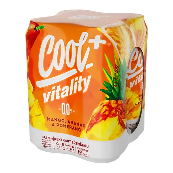 Cool + Vitality 0,0 Mango, Ananas a Pomeranč, plech multipack 4x0,5l