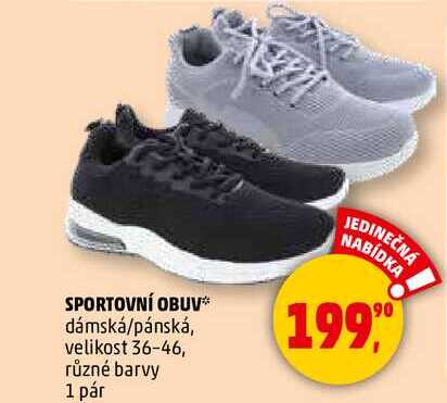 SPORTOVNÍ OBUV dámská/pánská, velikost 36-46, různé barvy, 1 pár 