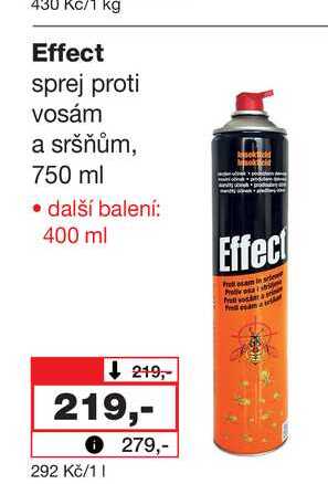 Effect sprej proti vosám a sršňům, 750 ml