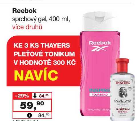 Reebok sprchový gel 400ml