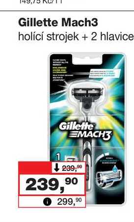 Gillette Mach3 holící strojek + 2 hlavice 