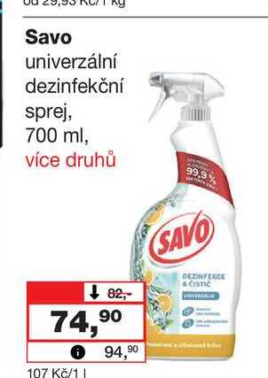 Savo univerzální dezinfekční sprej, 700 ml