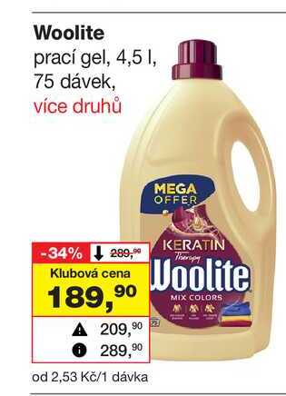 Woolite prací gel, 4,5 1, 75 dávek
