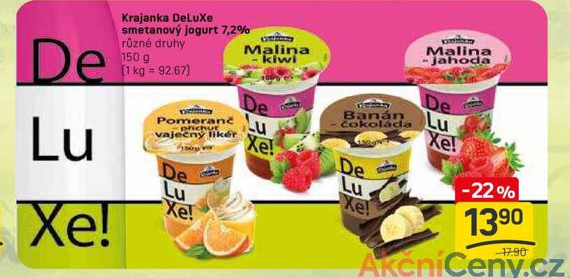 Krajanka DeLuxe smetanový jogurt 7,2% různé druhy 150 g