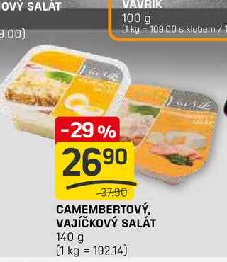CAMEMBERTOVÝ, VAJÍČKOVÝ SALÁT 140 g 