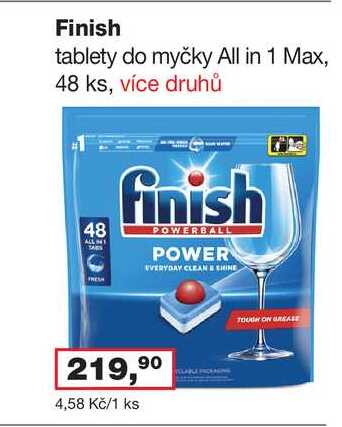 Finish tablety do myčky All in 1 Max, 48 ks, více druhů 