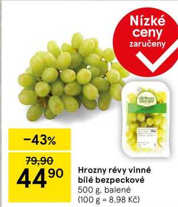 Hrozny révy vinné bílé bezpeckové, 500 g 