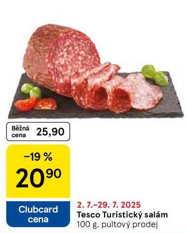 Tesco Turistický salám, 100 g 