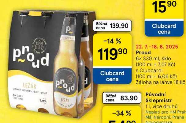 Proud, 6x 330 ml, sklo 