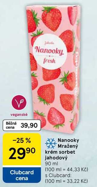 Nanooky Mražený krém sorbet jahodový, 90 ml