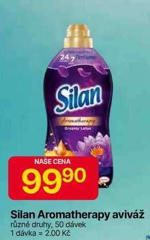 Silan Aromatherapy aviváž různé druhy, 50 dávek 