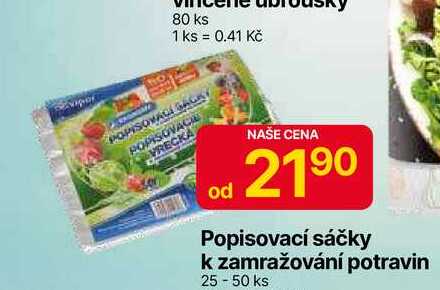 Popisovací sáčky k zamražování potravin 25 ks 