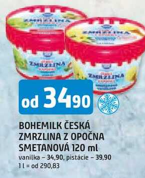 BOHEMILK ČESKÁ ZMRZLINA Z OPOČNA SMETANOVÁ 120 ml 