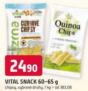 VITAL SNACK 60-65 g chipsy