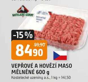 VEPŘOVÉ A HOVĚZÍ MASO MĚLNĚNÉ 600 g