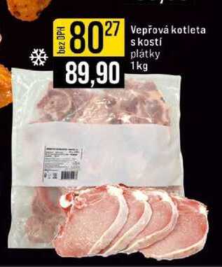 Vepřová kotleta s kosti plátky 1kg 