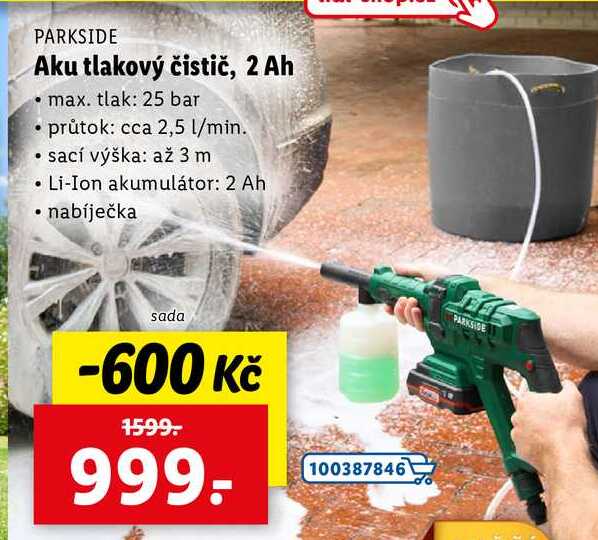Aku tlakový čistič, 2 Ah