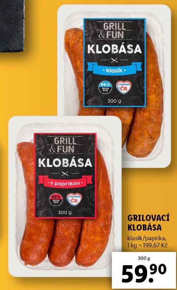 GRILOVACÍ KLOBÁSA, 300 g
