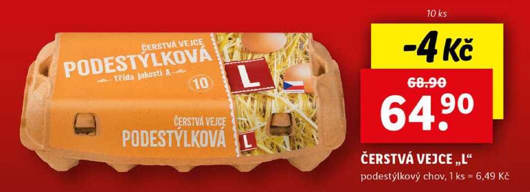 ČERSTVÁ VEJCE „L“ podestýlkový chov, 10 ks