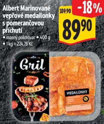 Albert Marinované vepřové medailonky s pomerančovou příchutí, 400 g