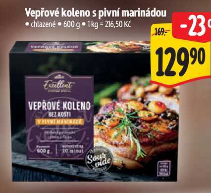 Vepřové koleno s pivní marinádou, 600 g