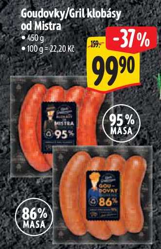 Goudovky/Gril klobásy od Mistra, 450 g 