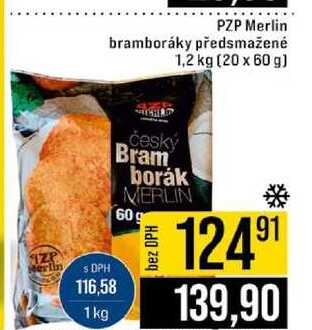 PZP Merlin bramboráky předsmažené 1,2 kg (20 x 60 g) 