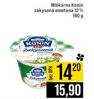 Mlékárna Kunín zakysaná smetana 12% 190 g