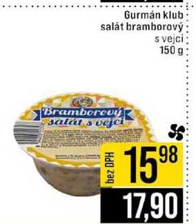 Gurmán klub salát bramborový s vejci 150 g